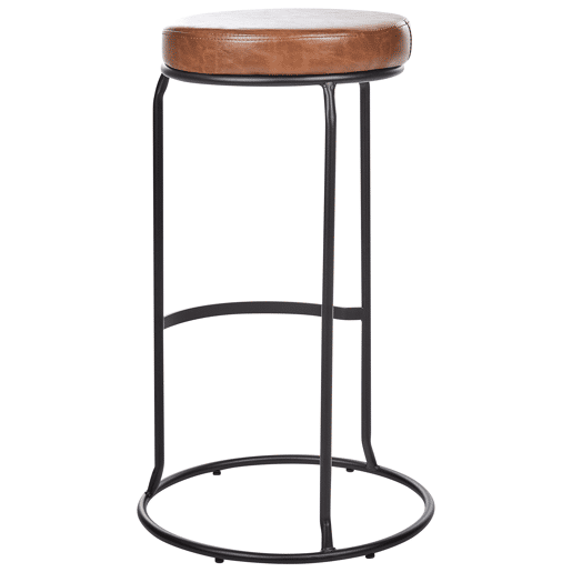 Conjunto de 2 bancos de bar MILROY Pele sintética Castanho