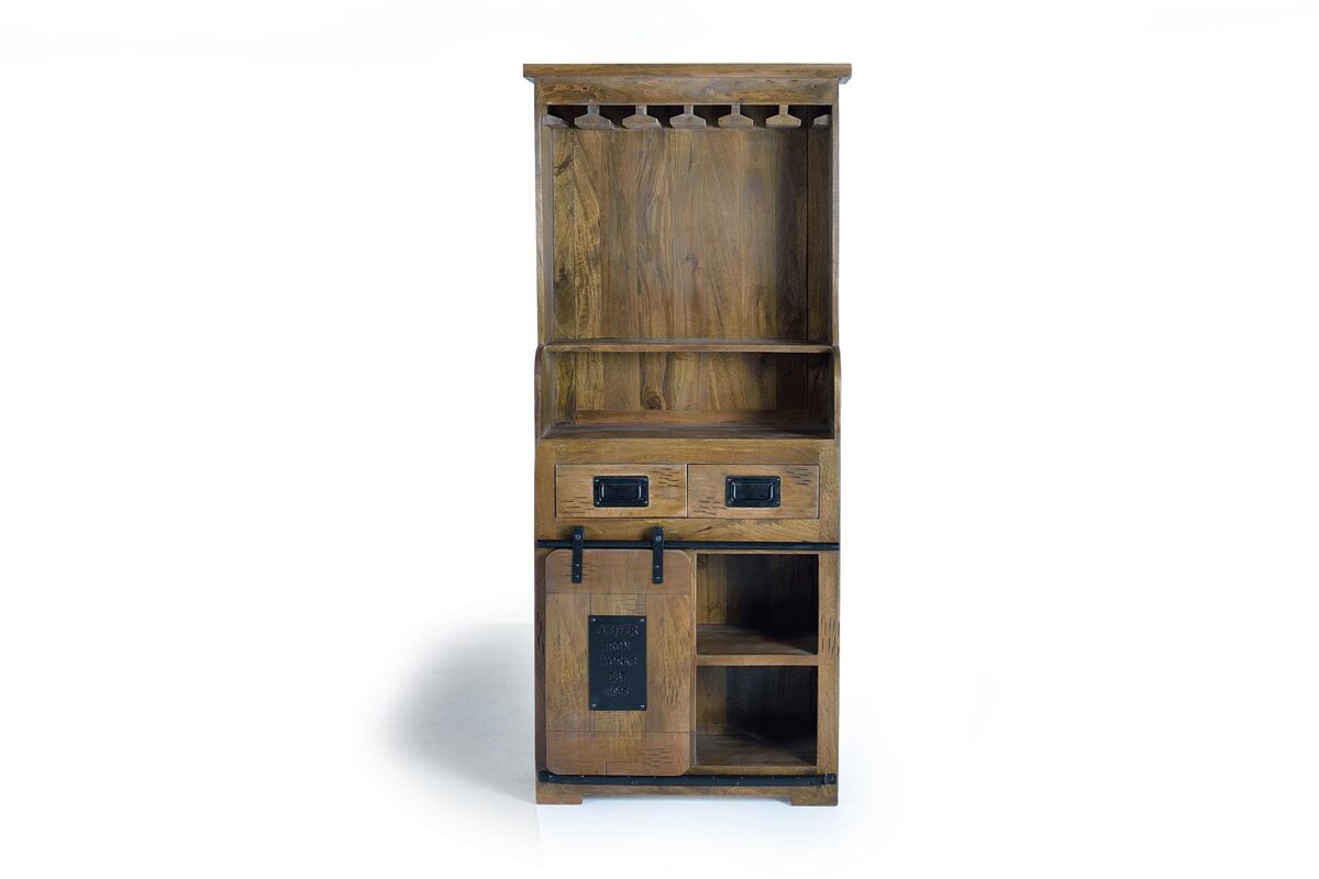 Mueble botellero 1 puerta corredera en madera de mango