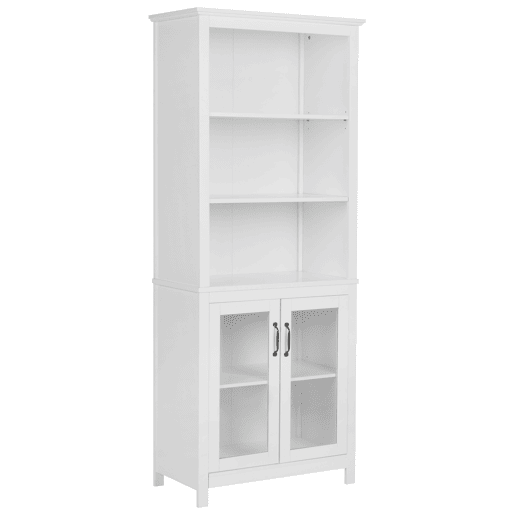 Armário com vitrine LUSBY 75 cm Branco