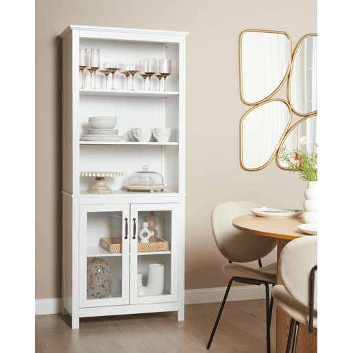 Armário com vitrine LUSBY 75 cm Branco