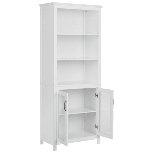 Armário com vitrine LUSBY 75 cm Branco