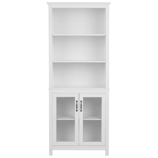 Armário com vitrine LUSBY 75 cm Branco