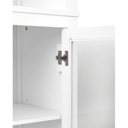 Armário com vitrine LUSBY 75 cm Branco