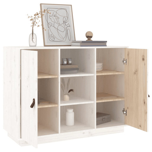 vidaXL Aparador 100x40x75 cm madeira de pinho maciça branco vidaXL Aparador 100x40x75 cm madeira de pinho maciça branco