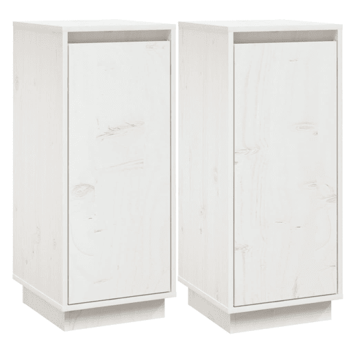 vidaXL Aparadores 2 pcs 31,5x34x75 cm madeira de pinho maciça branco vidaXL Aparadores 2 pcs 31,5x34x75 cm madeira de pinho maciça branco