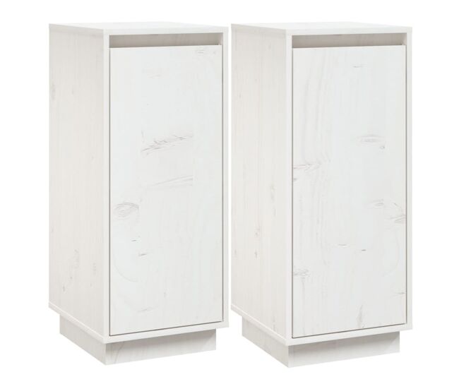 Vidaxl aparador 2 uds madera maciza de pino blanco 31,5x34x75 cm