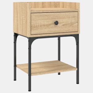 vidaXL Mesa cabeceira 40,5x31x60 cm derivados madeira carvalho sonoma
