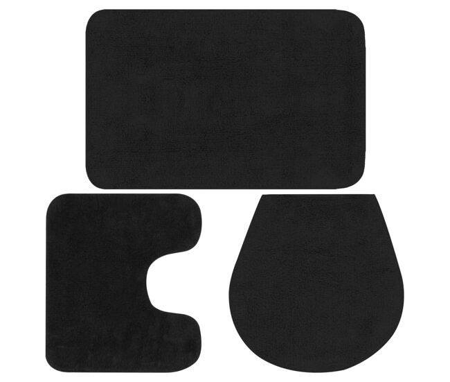 Vidaxl conjunto de alfombrillas de baño de tela 3 piezas antracita
