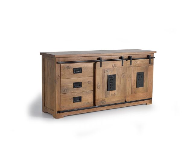 Aparador madera de mango marrón 80x45x165 cm - giner y colomer
