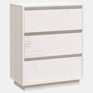 vidaXL Aparador 60x34x75 cm madeira de pinho maciça branco
