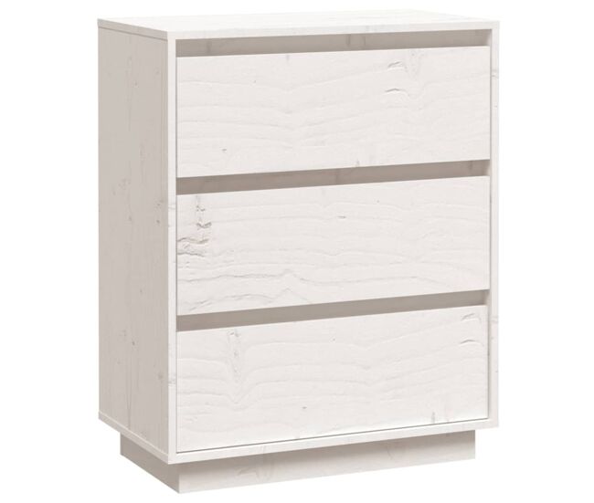 Vidaxl aparador de madera maciza de pino blanco 60x34x75 cm