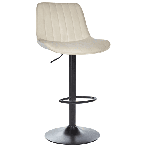 Conjunto de 2 bancos de bar DUBROVNIK Veludo Creme claro