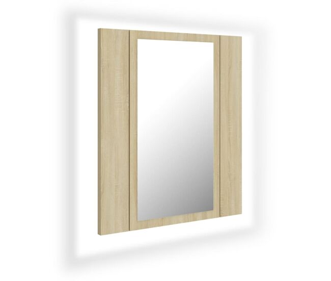 Vidaxl armario espejo de baño led acrílico roble sonoma 40x12x45 cm