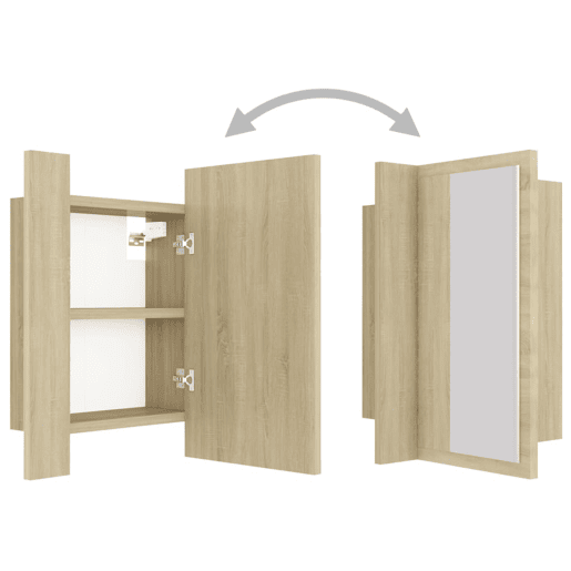 vidaXL Armário espelhado casa de banho LED acrílico carvalho sonoma vidaXL Armário espelhado casa de banho LED acrílico carvalho sonoma