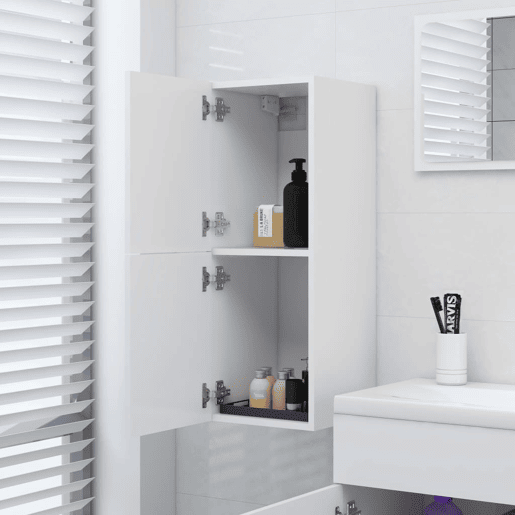 vidaXL Armário de casa de banho 30x30x80cm derivados de madeira branco vidaXL Armário de casa de banho 30x30x80cm derivados de madeira branco