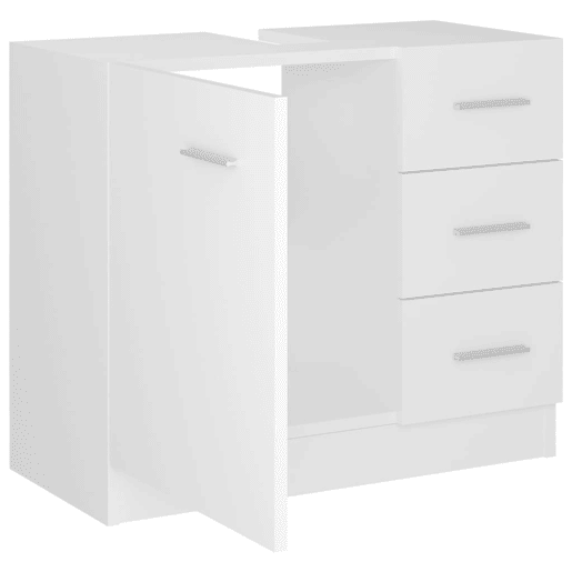 vidaXL Armário de lavatório 63x30x54 cm derivados de madeira branco vidaXL Armário de lavatório 63x30x54 cm derivados de madeira branco