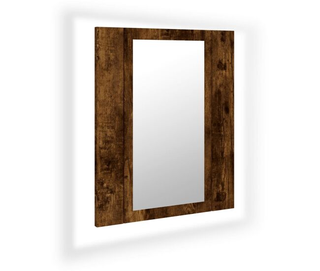 Vidaxl armario de baño con espejo led madera roble ahumado 40x12x45 cm
