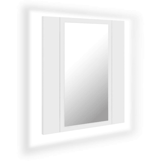 vidaXL Armário espelhado casa de banho LED 40x12x45 cm acrílico branco
