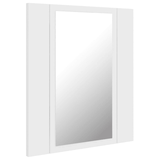 vidaXL Armário espelhado casa de banho LED 40x12x45 cm acrílico branco