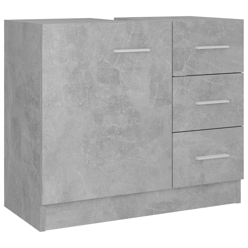 Vidaxl armario para lavabo contrachapada gris hormigón 63x30x54 cm