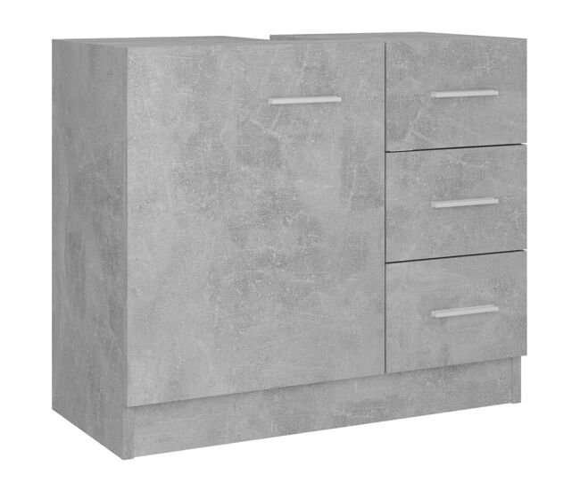 Vidaxl armario para lavabo contrachapada gris hormigón 63x30x54 cm