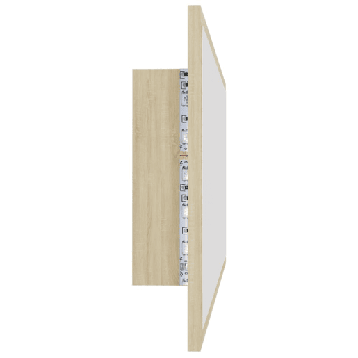 vidaXL Espelho casa banho c LED 100x8,5x37cm acrílico carvalho sonoma