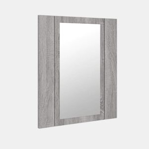 vidaXL Armário WC c espelholuzes LED derivados madeira cinza sonoma