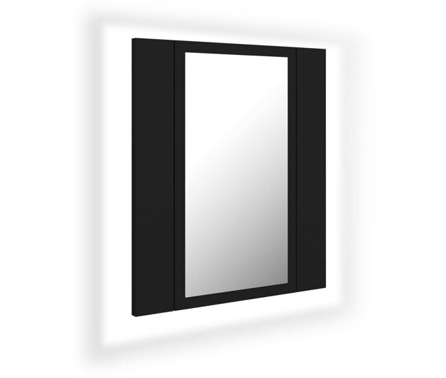 Vidaxl armario espejo de baño con luz led acrílico negro 40x12x45 cm
