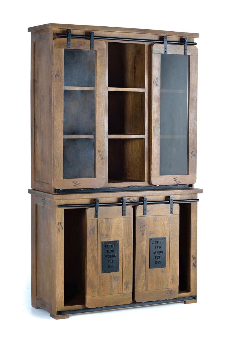 Alacena de madera de mango en estilo industrial