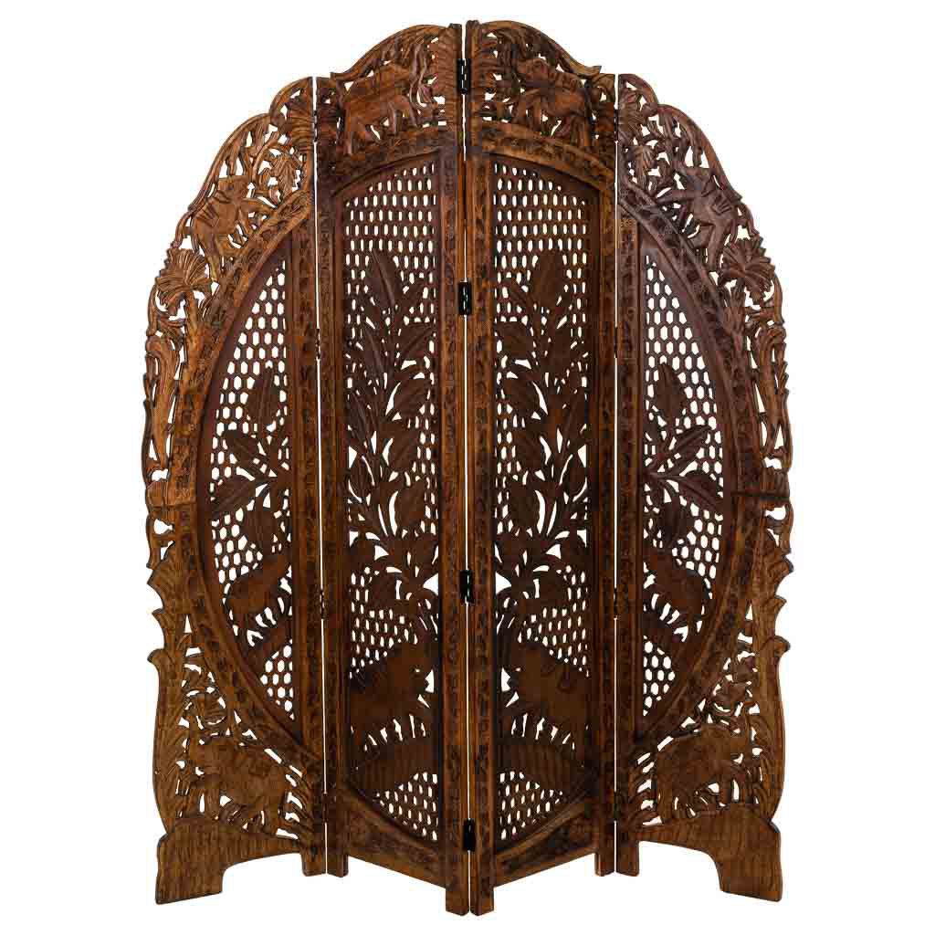 Biombo de madera artesanal