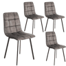 DUPI Cadeiras de Jantar ALTEA (Pacote com 4) | Tecido Resistente ao Desgaste | Design Ergonômico e Confortável | Pernas de Metal Ajustáveis u200Bu200B| Fácil Montagem