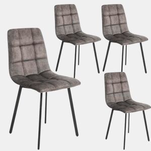 DUPI Cadeiras de Jantar ALTEA (Pacote com 4) | Tecido Resistente ao Desgaste | Design Ergonômico e Confortável | Pernas de Metal Ajustáveis u200Bu200B| Fácil Montagem