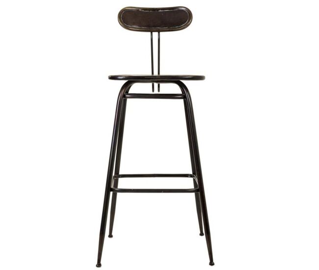 Taburete de metal negro 45x36x106 cm