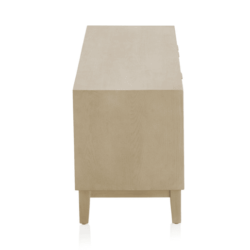 Movéis De Tv De 3 Portas, Banhado Em Carvalho, Acabamento Em Marfim