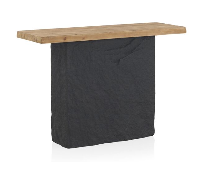 Consola con muelle de madera y base de poliresina mgo
