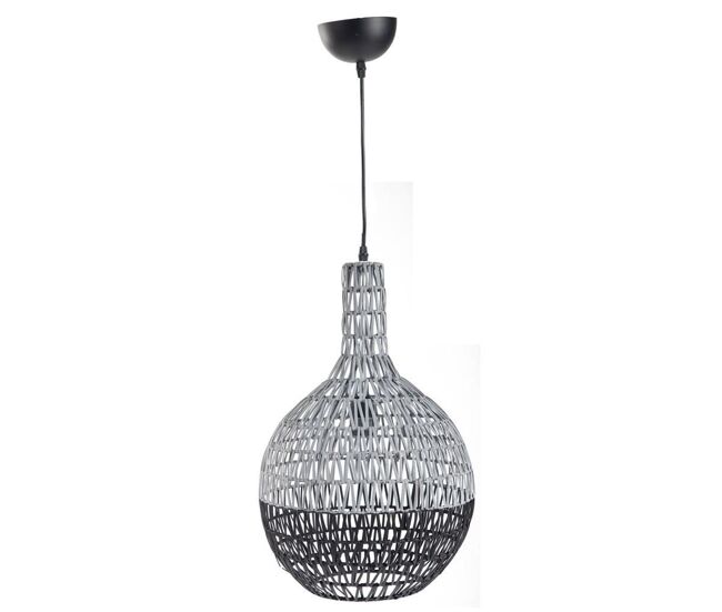 Lámpara de techo de metal y rattan 33x33x53.5/120