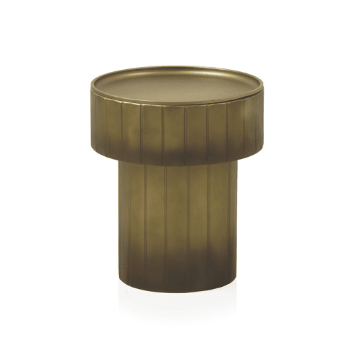 Mesa Auxiliar Em Metal Dourado