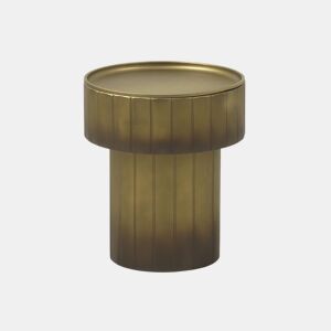 Mesa Auxiliar Em Metal Dourado