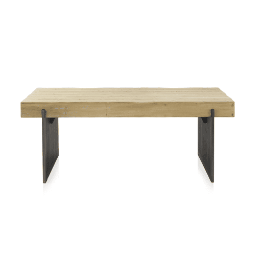 Mesa folheado de abeto Com Pernas Lacadas De Cor Metálica