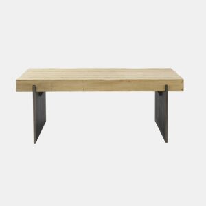 Mesa folheado de abeto Com Pernas Lacadas De Cor Metálica