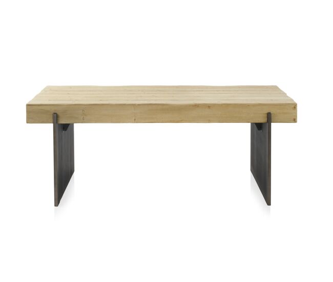 Mesa De Chapa De Abeto Con Patas Lacadas En Colores Metálicos