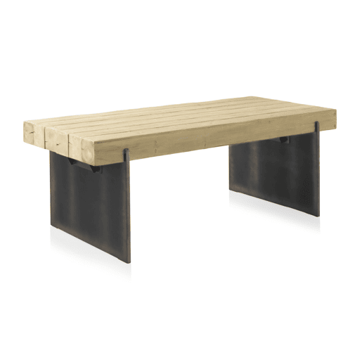 Mesa folheado de abeto Com Pernas Lacadas De Cor Metálica