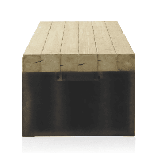Mesa folheado de abeto Com Pernas Lacadas De Cor Metálica