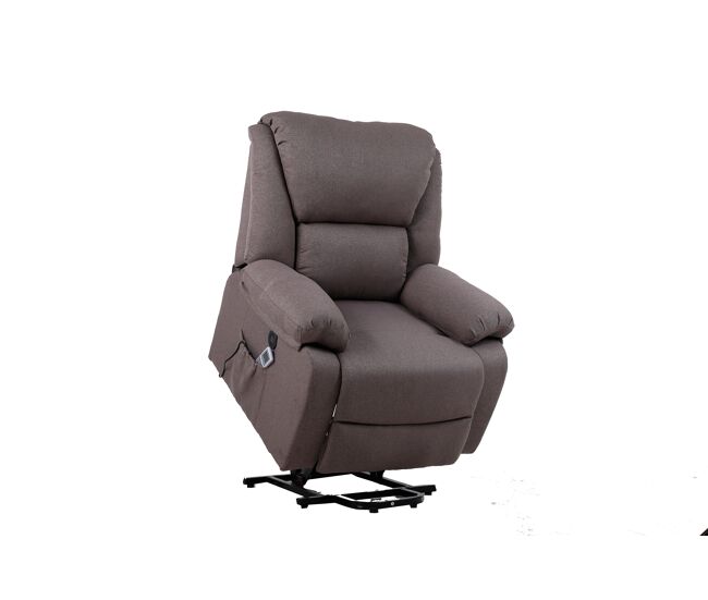 Sillón relax eléctrico masaje miami, elevable reclinable, levanta personas, masaje vibración, calor lumbar, usb, tela microfibra (capuchino)