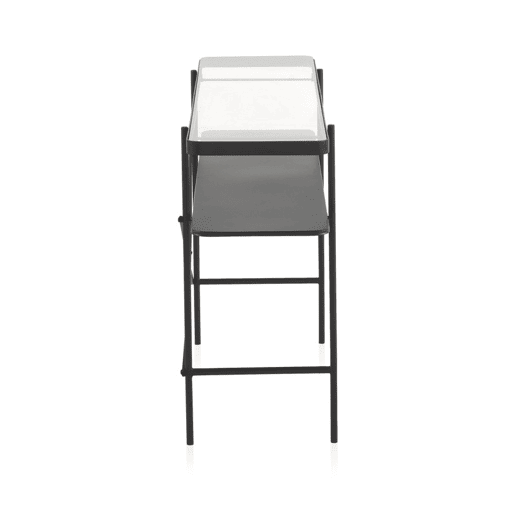 Consola De Metal Preto Com Envelope De Cristal