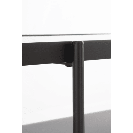 Consola De Metal Preto Com Envelope De Cristal