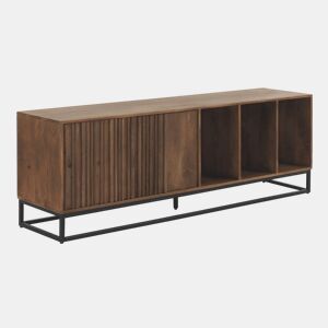 Aparador Baixo 2 Pts Laminado Madeira Manga Maciça, Base Metal