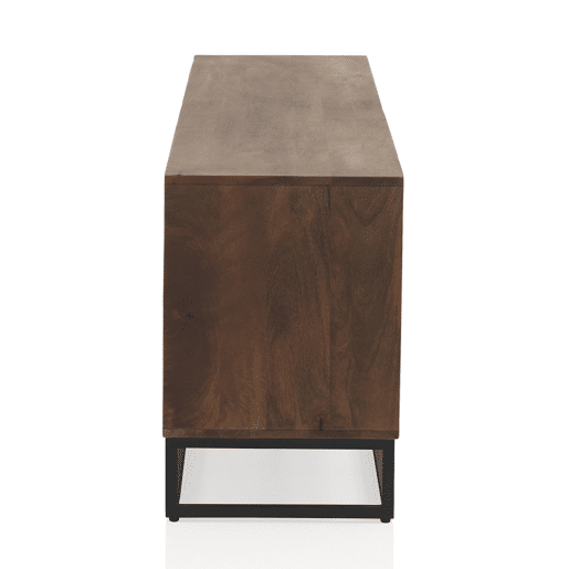 Aparador Baixo 2 Pts Laminado Madeira Manga Maciça, Base Metal