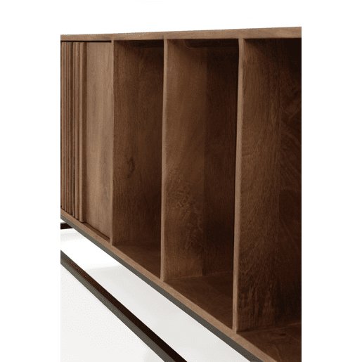 Aparador Baixo 2 Pts Laminado Madeira Manga Maciça, Base Metal