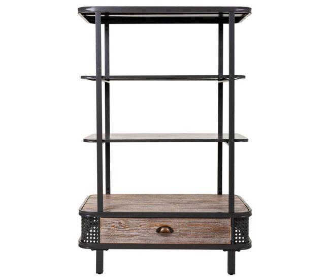 Estantería de metal y madera gris 80x40x121
